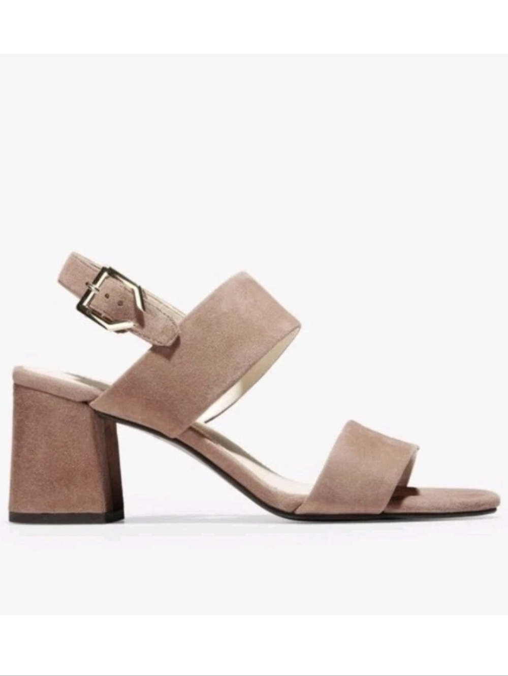 Cole Haan Avani City Suede Sandals Heels Mocha Mousse Tan Strappy Sz 8.5